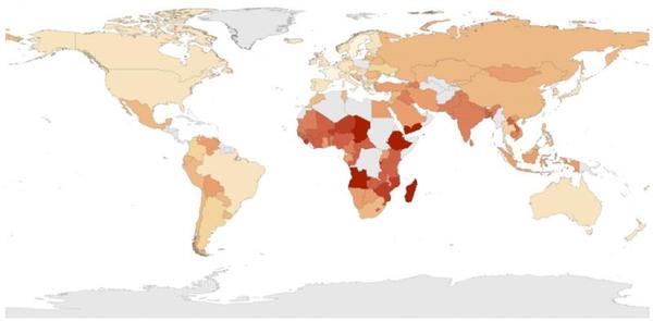 Mapa da nutrição no mundo